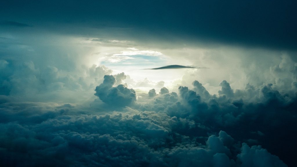 This Riddle Game asked a question about air. We provide here, a picture of the atmosphere with clouds, to represent air.