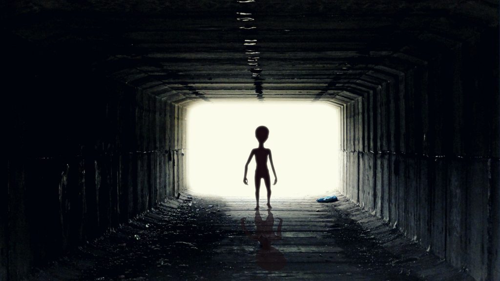 The answer to our Riddle is Alien. The image is of an alien in the corridor of their ship! 