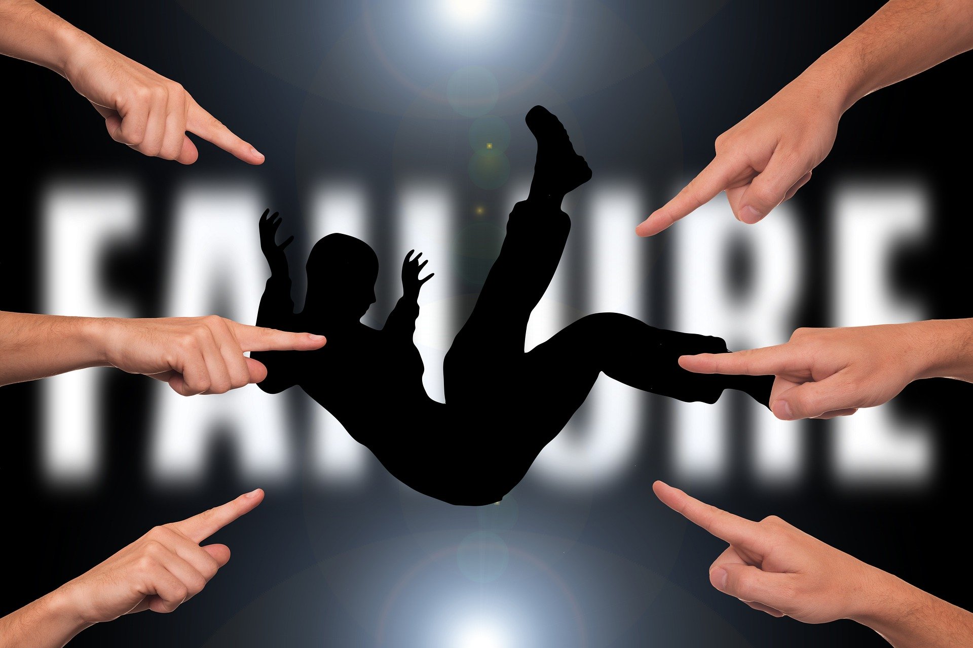 This Conundrum is about someone who trips you, tortures you, and comforts you in time of need. The picture is of a person falling and a bunch of fingers pointing indicating failure.